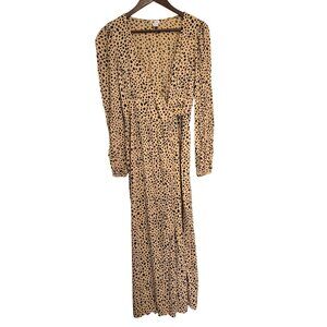 Billabong Womens Leopard Print Long Maxi Wrap Dress M